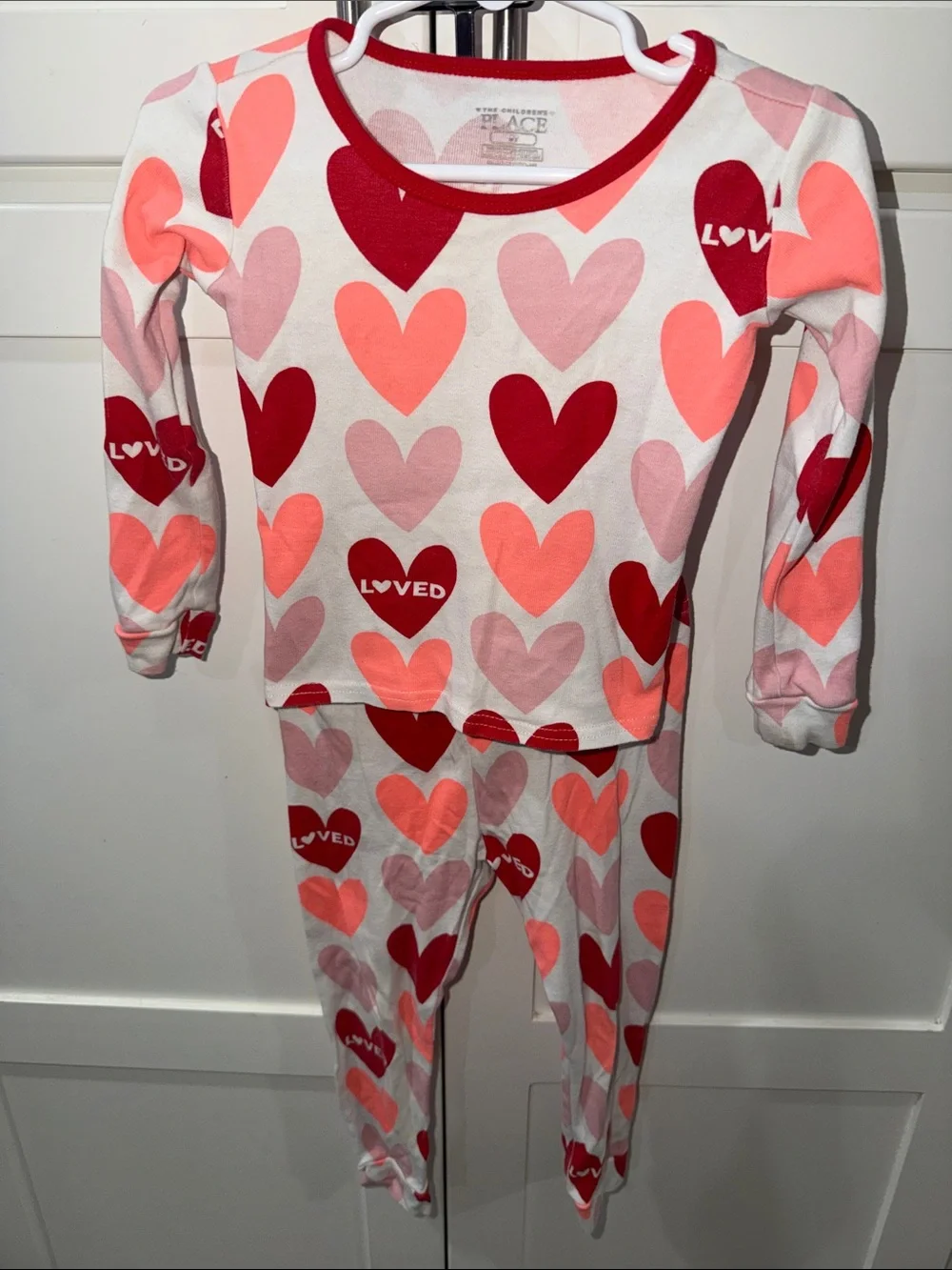 The Children's Place Pink, Red & Coral Heart Pajama Set